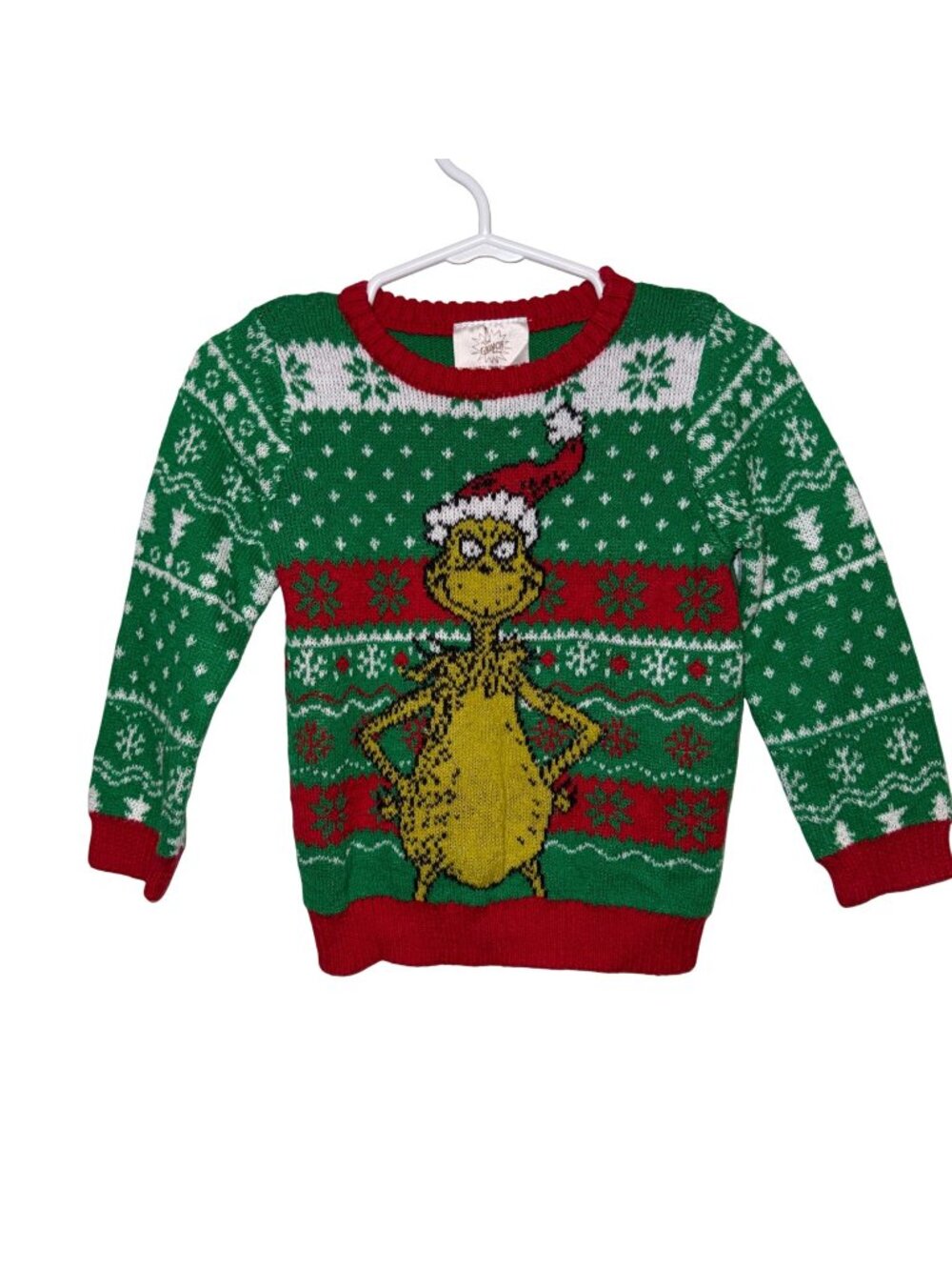 The Grinch Green & Red Christmas Sweater 18M Kids Holiday Knit
